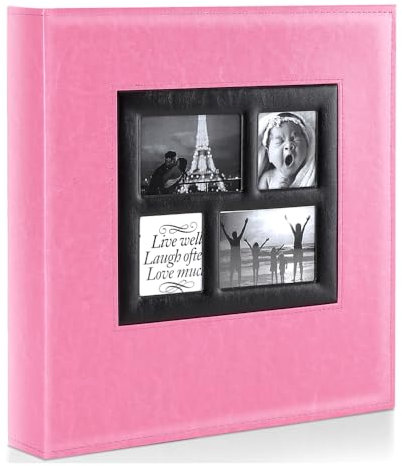 Ywlake Album Photo 10x15 1000 Pochette, Grand Geant Format Cuir Tissu Album pour Horizontal Vertical Photos Rose