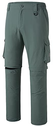 Bassdash Pantalons de Randonnée Homme avec Fermeture éclair,Pantalon d'extérieur à Séchage Rapide Shorts,Résistant à l'eau Léger Protection Solaire UPF50+