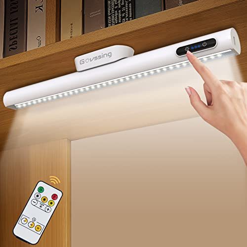 GOVSSING Under Cupboard Kitchen Light 4000mAh Rechargeable Battery Cabinet With Capacity Indicators, 5W USB-C Wardrobe With Remote & Magnet Mount, Steplessly Dimmable & 3 Color Modes
