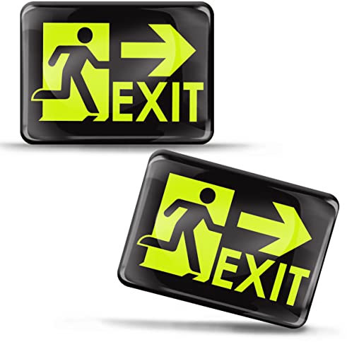 SkinoEu 2 x 3D gel Adesivi Informazione Notifica Emergenza Segnale Informativo Verde Simbolo per Uscita Porta Parete KS 49