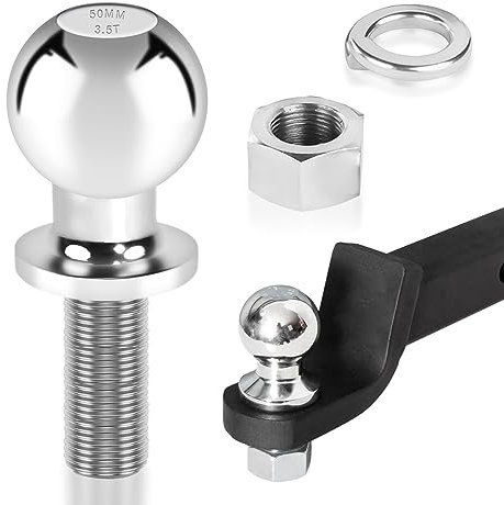 Bola de acoplamiento colgante de 50 mm, bola de embrague, bola de remolque, rótula de arrastre, riel agrícola, bola de acoplamiento para tractor, perno de rótula para carril de hasta 3,5 toneladas