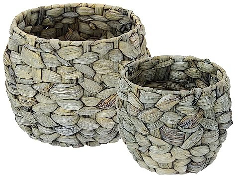 Flair Flower Lot de Pots en Jacinthe d'eau - Pot de Fleurs - Pot de Fleurs - Pot de Fleurs - Pot de Fleurs - Pot décoratif tressé - Pot décoratif - Pot de Fleurs pour Fleurs artificielles et Plantes