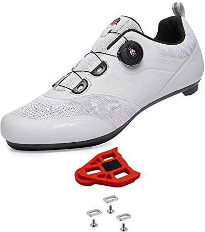 Mens Cycling Shoes Womens Mountain Road Bikes Shoe Compatible with Peloton Bike & Look ARC Delta, Compatible Installation SPD/SPD-L & KEO Cleats