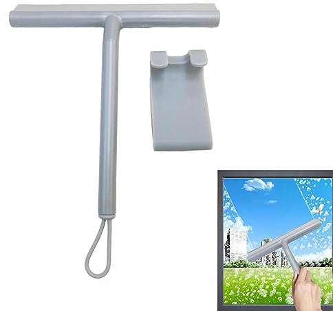 Limpiacristales para el baño, rasqueta para la ducha, fácil limpiar y ahorra espacio, limpiador cristal duradero con cabezal ancho y liso Boiler