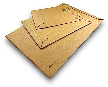 50 Stk. DIN A5 Versandtaschen Warensendung, maximaler Schutz 200x280x50mm Karton Wellpappe Versandbeutel Versandkarton selbstklebend in braun Versandverpackung DIN A5 (50)