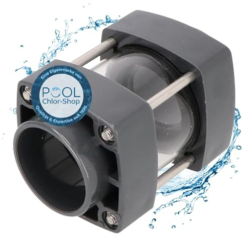 Duraol PVC-U Schauglas 63mm mit Klebemuffe I Sichtglas transparent I Langlebiges & UV-beständiges Pool Zubehör zur Kontrolle von Wasser | PVC-U Klebefittings | PVC Fitting für Pool