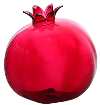 Milageto Glass Flower Vase Empty Fragrance Diffuser Bottle Modern Statue Sculpture for Dining Table Desk Shelf Home Decoration Gift, Pomegranate