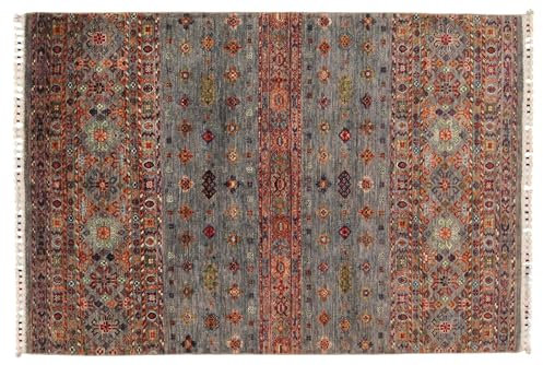RUG PRINCE Ziegler Khorjin Teppich 120x180 Handgeknüpft Blau Floral Orientalisch UNIKAT