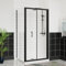 Aquariss 900x760mm Bifold Shower Enclosure Cubicles 6mm Self Clean Shower Door Folding Shower Screen with Side Panel Black