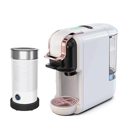Multi-Capsule Coffee Maker, Hot/Cold Coffee Maker, Milk, ESE Pod Ground Coffee, Cafeteria, 19 Bar, 5 in 1 (Color : H2B M1A WH, Size : CHINA_EU)