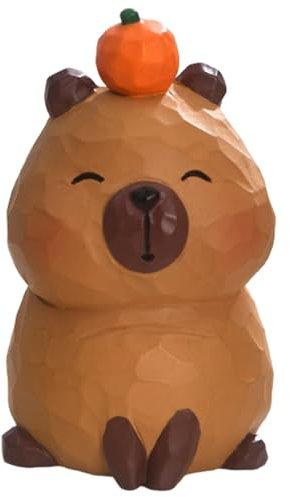 Holzskulpturen, Capybara-Holzfigur | Kleine Capybara-Figuren aus geschnitztem, handgefertigte Capybara-Holzfigur für die Tischdekoration de