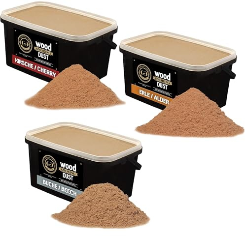 GRILLGOLD Sciure de Bois pour fumoir. Fumer Poisson, Viande, légumes. Seau refermable 5,5L hêtre, aulne, Cerisier