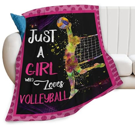 yomeeaaaa Volleyballdecke, Volleyball-Geschenk für Jungen und Herren, motivierend, Volleyball-Überwurf, Decke für Couch, Sofa, Bett, weiches warmes Flanell-Fleece für Mädchen, Kinder, Erwachsene,