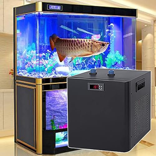 Enfriador de acuario, enfriador de pecera de 1/10 HP y 500 L/enfriador de agua hidropónico con configuraciones de temperatura de pantalla HD y ventilador de enfriamiento incorporado for cultivo de pec