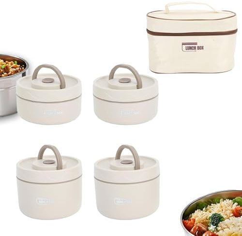 OFFAXE Lsolierte Lunchbox, 304 Edelstahl Wärmebehälter Gute Dichtung Leicht Handlich, Multifunktional Thermobehälter Mit Deckel für Suppen Speisen