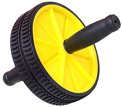 KOMBIUDA Bauchroller Abdominal Wheel Doppelrad Gelb Bauchmuskeltrainer Heimfitnessgerät Fettverbrennung Abdominal Trainer Stabiler Stahlrohrkern Für Anfänger Und Profis