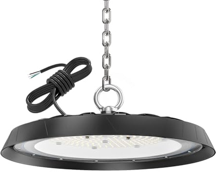 100W LED Garage Lighting, 10000LM 6500K UFO Ceiling Light Lamp with Chain, Cool White Indoor LED Floodlight, 120 LEDs IP65 Waterproof Ceiling Light for Garage, Warehouse, Gymnasium