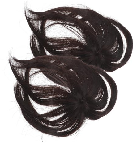 OATIPHO 2 Stück Damen Haarteil Oberkopf Haarteil Perücke Glatt 15cm Tiefbraun Für Dünner Werdendes Haar Graue Haare Abdeckung
