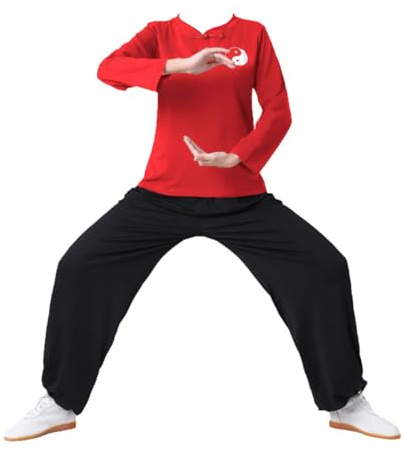 Enigmaire Unisexe Kung Fu Tai Chi VêTements,Unisexe Martiaux Ensemble Femmes Hommes,VêTements d'arts Martiaux,Facile à Porter Et RéSistant,Convient Aux Exercices Matinaux