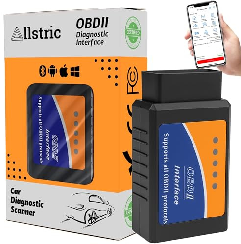 Allstric® OBD2 Diagnosegerät Bluetooth für iOS, Android & Windows. Auto Diagnosegerät für Fehler und Motordaten. OBD2 Diagnosegerät für alle Fahrzeuge ab 1996. ELM327 Kompatibel.