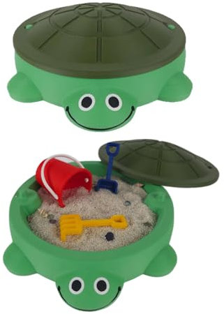 Bac à Sable Tortue avec Couvercle, bac à Sable avec Couvercle sensoriel Playsand Activité pour Jardin, Plage d'été Jouets d'intérieur et d'extérieur Cadeaux pour Tout-Petits 3-5