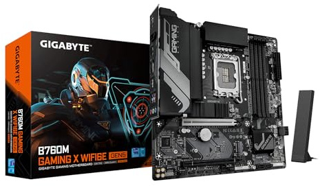 GIGABYTE B760M Gaming X WIFI6E GEN5 Mainboard – Unterstützt Intel Core Prozessoren der 14. Generation, 8+1+1 Phasen VRM, bis zu 5600 MHz DDR5, 2 x PCIe 4.0 M.2, Wi-Fi 6E, 2.5 GbE LAN, USB 3.2 Gen 1