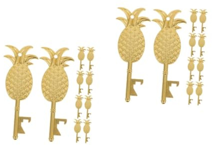 ABOOFAN 20 Pezzi bottiglia gadget apribottiglie strumento apribottiglie in della forma della chiave d'ananas chiave ananas da bar D'oro