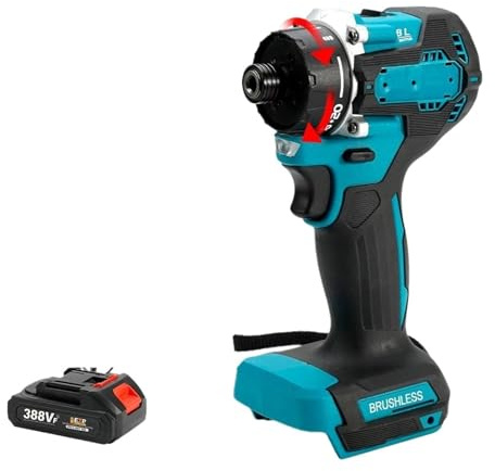TRDEWR Avvitatore A Impulsi 20 + 1 Coppia 280N.m Trapano Avvitatore Elettrico A Batteria 1/4 Trapano A Percussione con Ricaricabile Versatile(1 Battery)