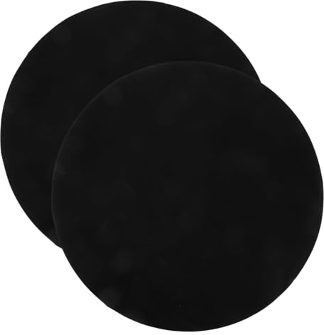 Angoily Lot de 2 Tapis de Barbecue Ronds 40 Cm en PTFE Noir pour Grillades en Extérieur, Tapis de Cuisson Antiadhésif Réutilisables, Protection pour Gril et Camping, Nettoyage Facile