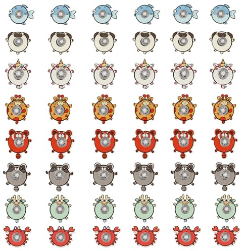 48 Stück Spinner, Kreative Mini Finger Spinner Buntes Kunststoff Mini Spielzeug Tragbares Stressabbau Spielzeug für Halloween Party Kindergeburtstag für Jungen Mädchen Kinder Erwachsene