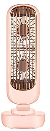 Stående fläktar, Dubbelbladig kylfläkt 3 hastigheter Justerbar tornbordsfläkt Tyst luftkylare Fläkt Bärbar skrivbordsfläkt USB Uppladdningsbar(Pink)