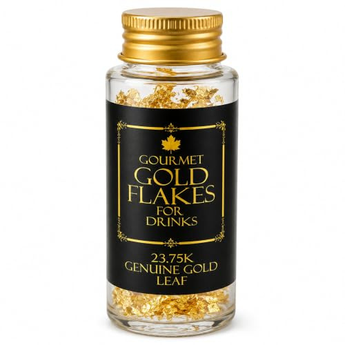 BARNABAS BLATTGOLD ätbart äkta bladguld för drycker – guldflingor, 23,75 karat, 1-pack