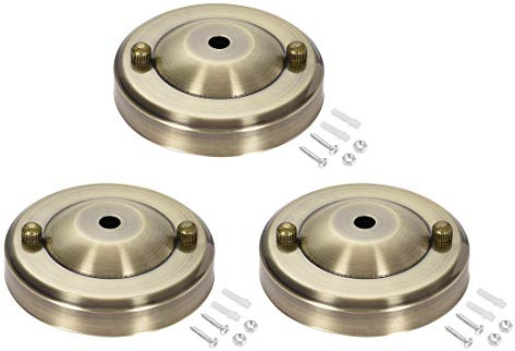 sourcing map 3 Stück Lampe Metall Deckenbaldachin, Retro Licht Satz, 104mm | Baldachin Lampen Zubehör DIY, Küche 4,1 Zoll Bronze,