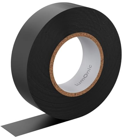 Lumonic 10 Rollen PVC Isolierband 19mm x 20m Klebeband schwarz Isoband I Geeignet für Elektriker und Bastler I Isolierklebeband in verschiedenen Längen und Farben