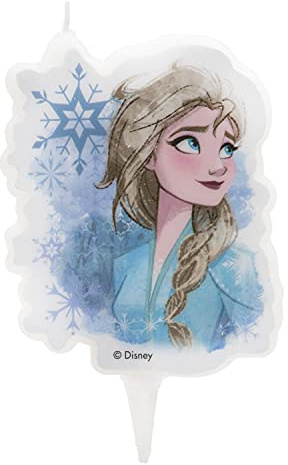 Dekora - Elsa's 2D Birthday Candle for Children's Cakes, 7cm