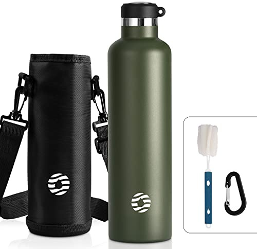 FEIJIAN Stainless Steel Water Bottle 750ml/1000ml Sports Flask Vacuum Insulated Water Bottle Leak Proof BPA Free Metal Water Bottle for School, Cycling, Sports and Gym