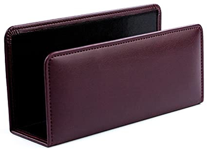DELMON VARONE - Porta lettere in simil-pelle rosso - porta documenti posta da tavolo per lettere, documenti e opuscoli - organizzatore di lettere per scrivania e ufficio - Letter Holder Organizer