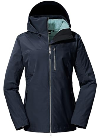 Schöffel Damen 3in1 Jacket Krakau L, wind- und wasserdichte Winterjacke aus 4-Wege Stretch mit abnehmbarer Kapuze, mit separat verwendbarer Steppjacke