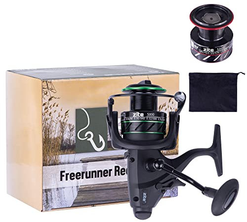 Zite Fishing Freilaufrolle Angeln 5000 5+1BB | Angelrolle mit Freilauf | Freerunner Reel Karpfen Angeln mit Zwei Aluminium Spulen