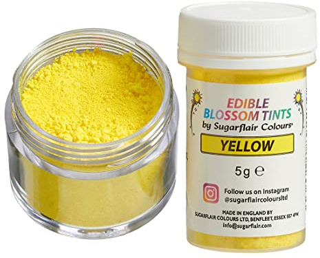 Sugarflair Blossom Tint Dust Lebensmittelfarbe Pulver, Yellow, 5 g | Essbares Farbpulver für das Betonen von Details auf Blüten aus Fondant oder Marzipan, Natürliches und Realistisches Ergebnis