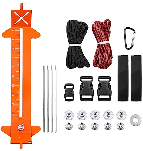 WANGCL 2-i-1 paracordarmband jigg kit paracord verktygssats justerbar längd vävning gör-det-själv hantverkstillverkare med sladd och spännen (orange)