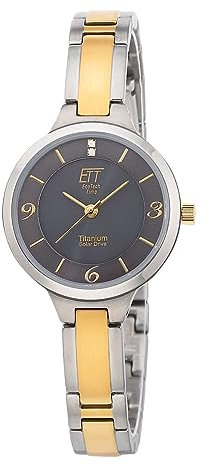 ETT Eco Tech Time Solar Damen Uhr Analog mit Titan Armband ELS-12146-52M