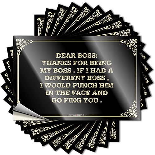 Autocollant pour pare-chocs Dear Boss : Thank you for being my boss, if I had another boss, I would hit him in the face and drop your stickers, autocollant amusant pour pare-chocs (couleur :