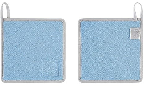 Presine in cotone riciclato, colore blu cielo (set di 2 pezzi), multicolore, taglia unica