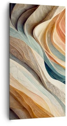 ARTTOR Lienzo Decorativo 65x120 cm Moderno Vertical Abstracto Pastel - 5696 | Textura Patrón Brillante Cuadro sobre Lienzo Grande Arte mural Decoración del Hogar Salón Dormitorio Cocina Cuadros de Pared