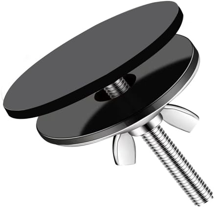 Diamètre de 5 cm Couvercle de Trou D'évier, Couvercle Trou Robinet Acier Inoxydable, Bouchon de Trou de Robinet, Bouchon D'évier Universel de Remplacement pour la Maison Cuisine Salle de Bain (Noir)