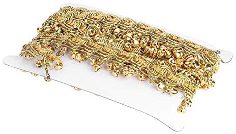 Restokki Bauchkette, DIY Bauchtanz-Taillenkette Mit Kleiner Glöckchen-Pailletten-Quaste, Quastenrock, Bauchtanz-Performance-Kleidungszubehör, Tanz-Strandgürtel(Gold)