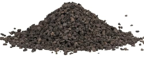 vidaXL Basalt Kies, Aquariumkies mit reichen Spurenelemente, Natürlicher feiner Dekosand für Aquarium Garten, Zierkies Basaltsplitt, Schwarz 25 kg 5-8mm