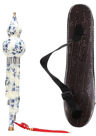 Toyvian Traditionelles Chinesisches Cucurbit-flöte-instrument Porzellaninstrument Mit Blau-weißem Muster Im Traditionellen Stil Geeignet Für Anfänger Und