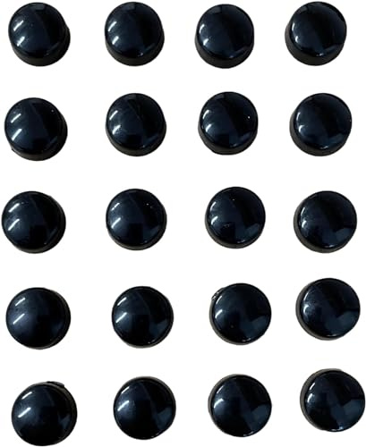20 x Screw Cover Caps for No 10-12 Gauge Screws, Firm Clip-On Type (Black)